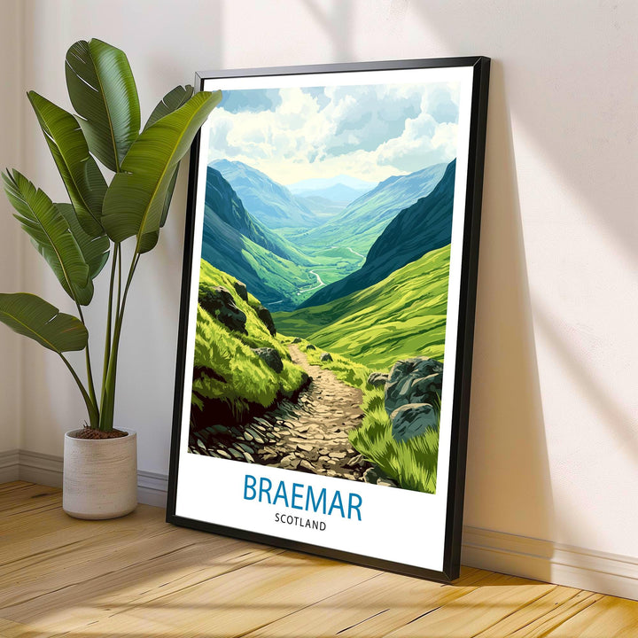 Braemar Scotland Travel Poster Scottish Village Art Braemar Print Scenic Highland Village Decor Gift for Scotland Lovers