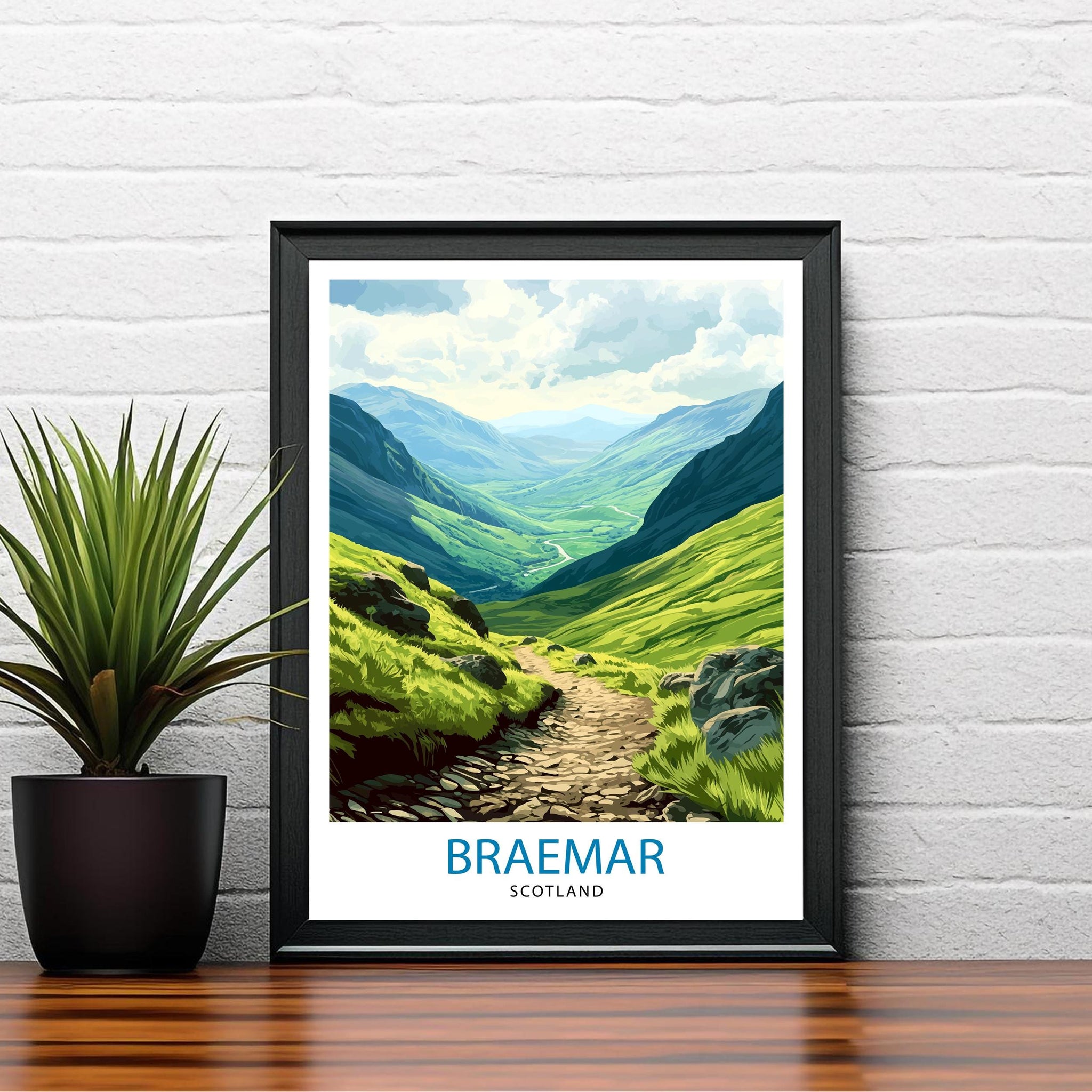 Braemar Scotland Travel Poster Scottish Village Art Braemar Print Scenic Highland Village Decor Gift for Scotland Lovers