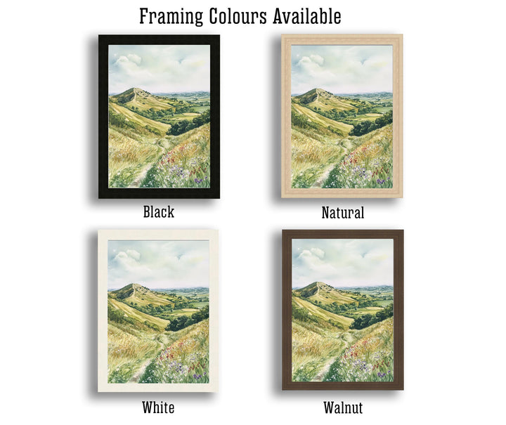 Malvern Hills Watercolor Painting UK Landscape Art Malvern Hills Print Scenic Countryside Decor Gift for Nature Lovers