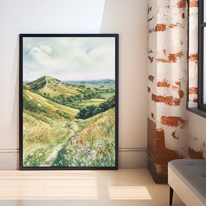 Malvern Hills Watercolor Painting UK Landscape Art Malvern Hills Print Scenic Countryside Decor Gift for Nature Lovers