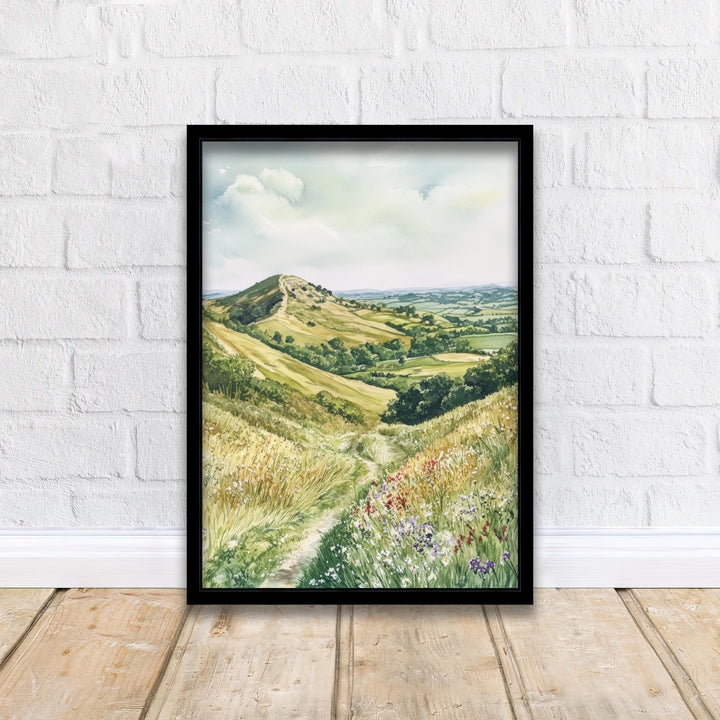 Malvern Hills Watercolor Painting UK Landscape Art Malvern Hills Print Scenic Countryside Decor Gift for Nature Lovers