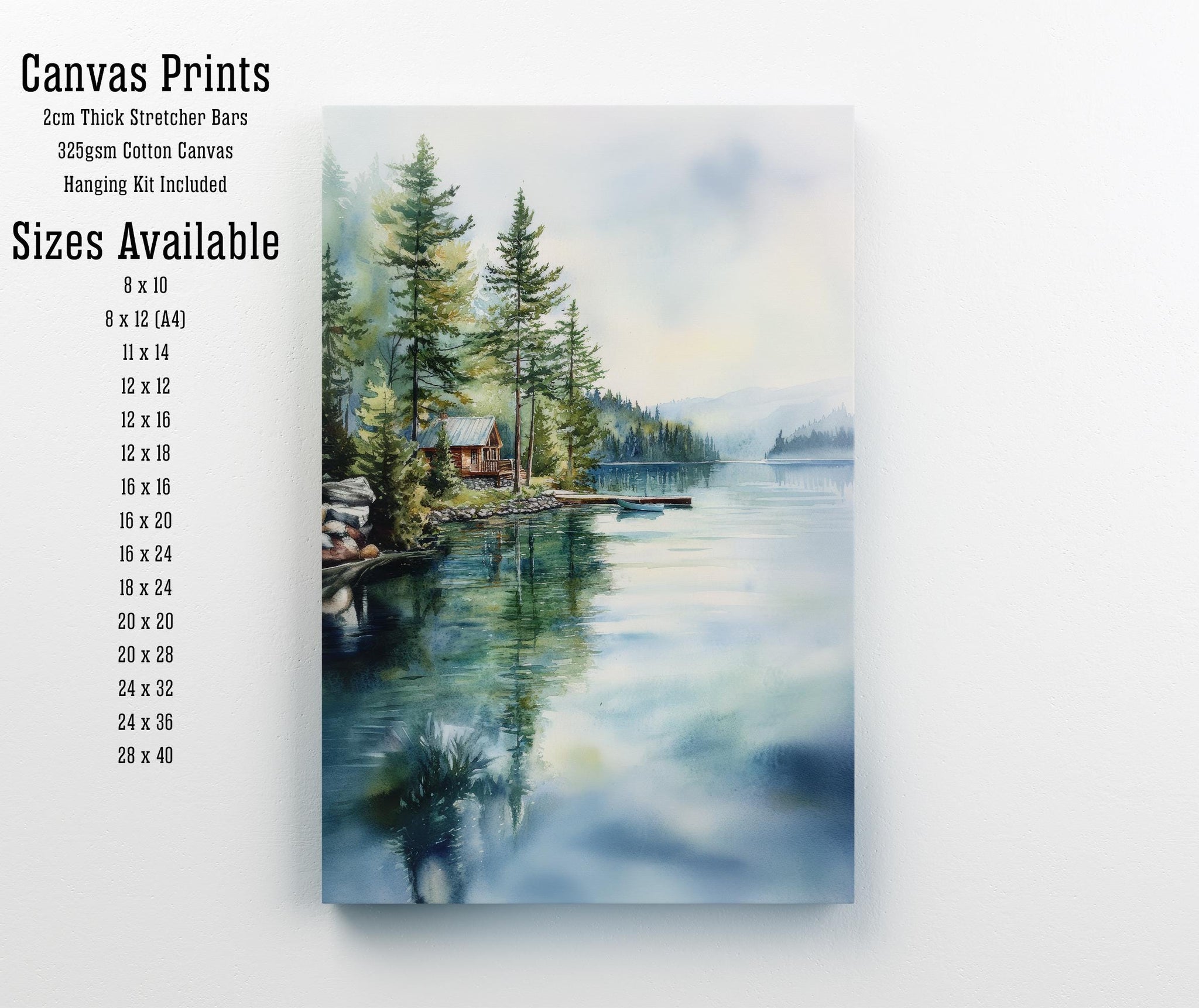 Muskoka Watercolor Painting Ontario Canada Art Muskoka Print Scenic Lake Decor Gift for Canada Lovers