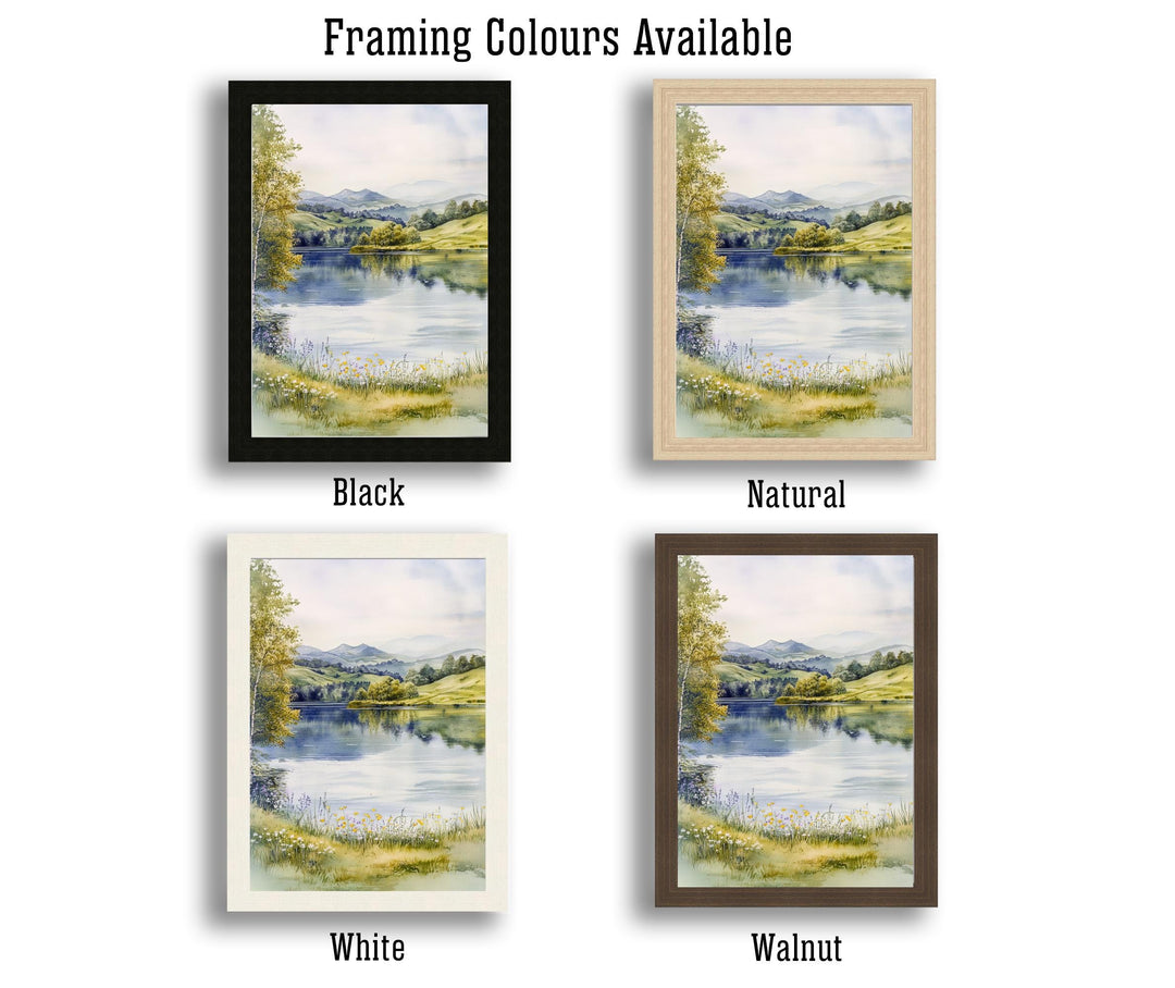 Tarn Hows Lake District Watercolor Poster UK Landscape Art Tarn Hows Print Scenic Lake District Decor Gift for Nature Lovers