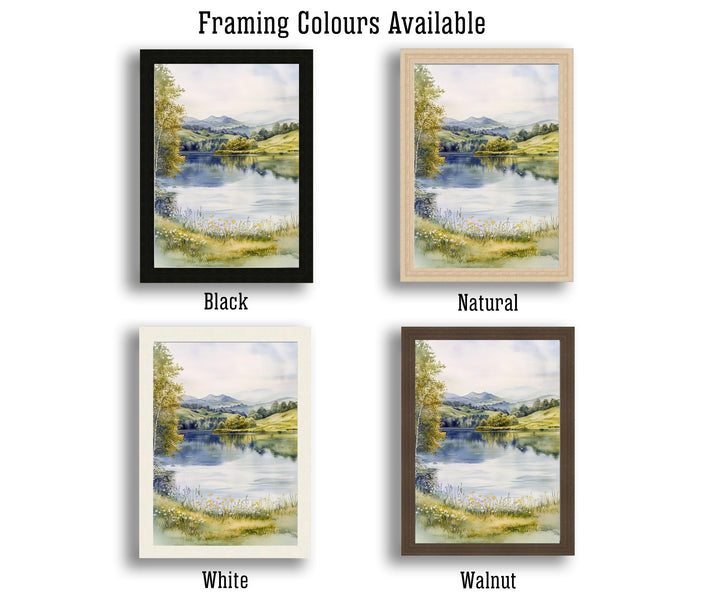 Tarn Hows Lake District Watercolor Poster UK Landscape Art Tarn Hows Print Scenic Lake District Decor Gift for Nature Lovers