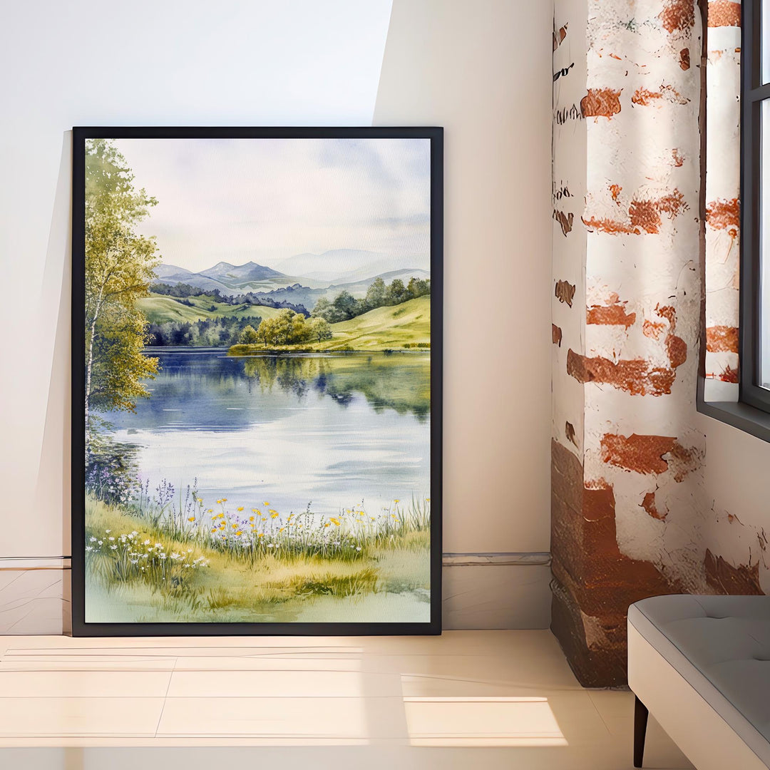 Tarn Hows Lake District Watercolor Poster UK Landscape Art Tarn Hows Print Scenic Lake District Decor Gift for Nature Lovers