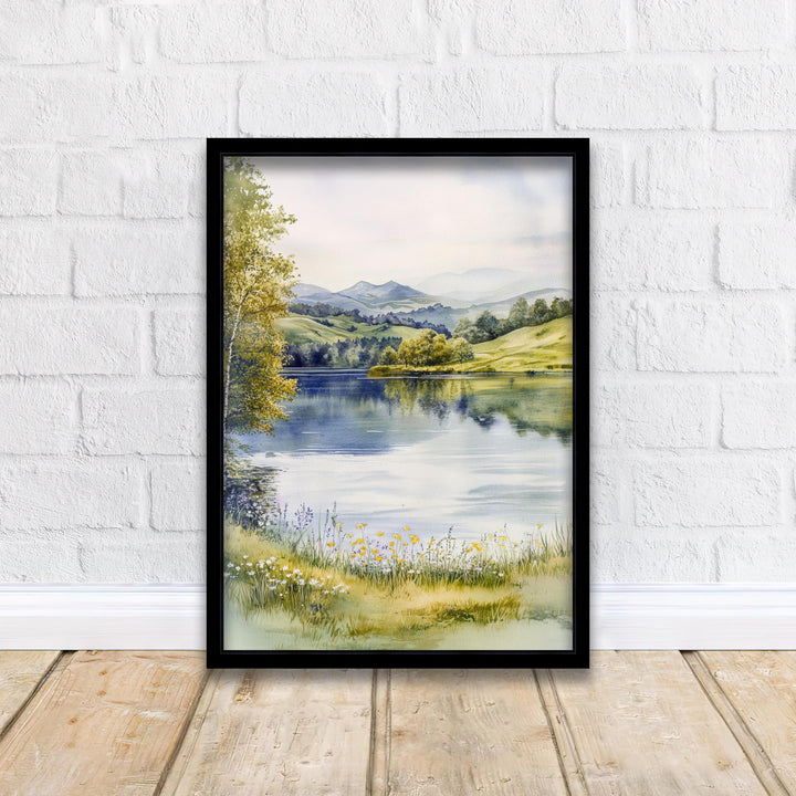 Tarn Hows Lake District Watercolor Poster UK Landscape Art Tarn Hows Print Scenic Lake District Decor Gift for Nature Lovers