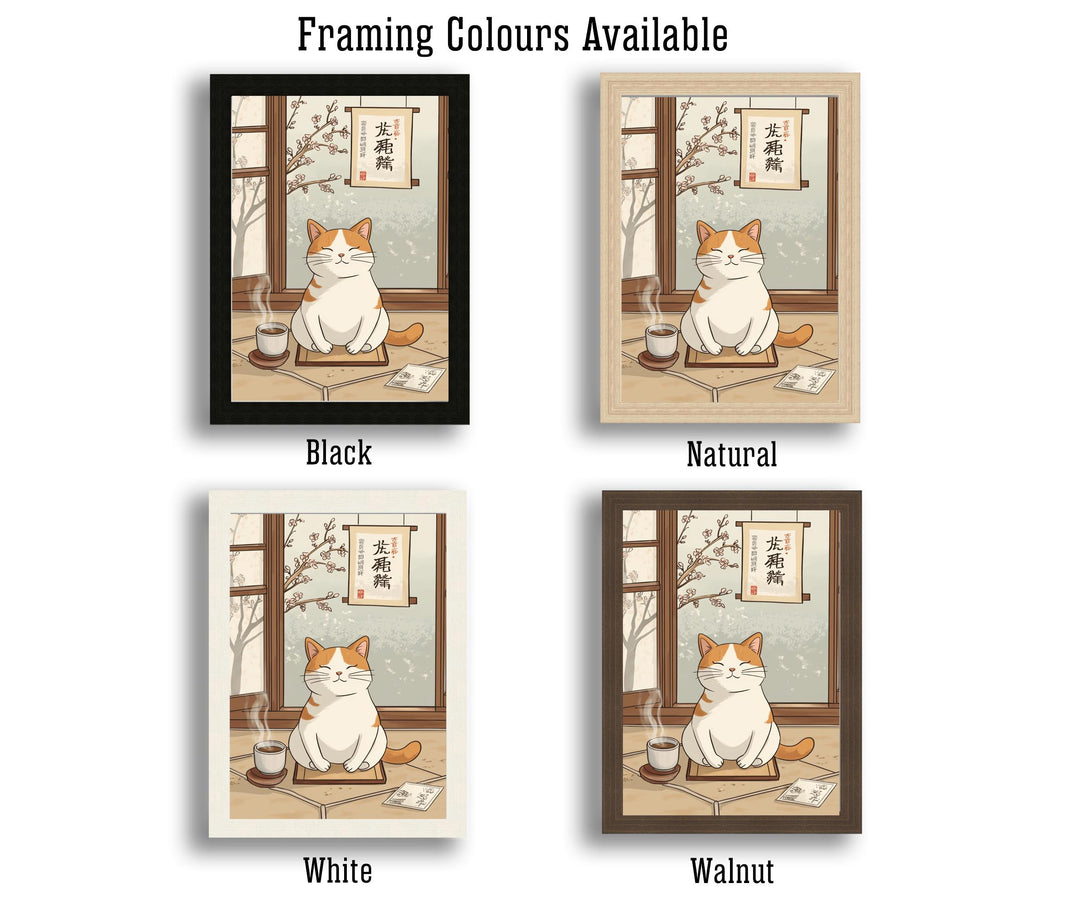 Yoga Meditating Cat Art Print Whimsical Poster Zen Animal Wall Art for Cozy Homes Yoga Rooms and Mindful Decor Spaces