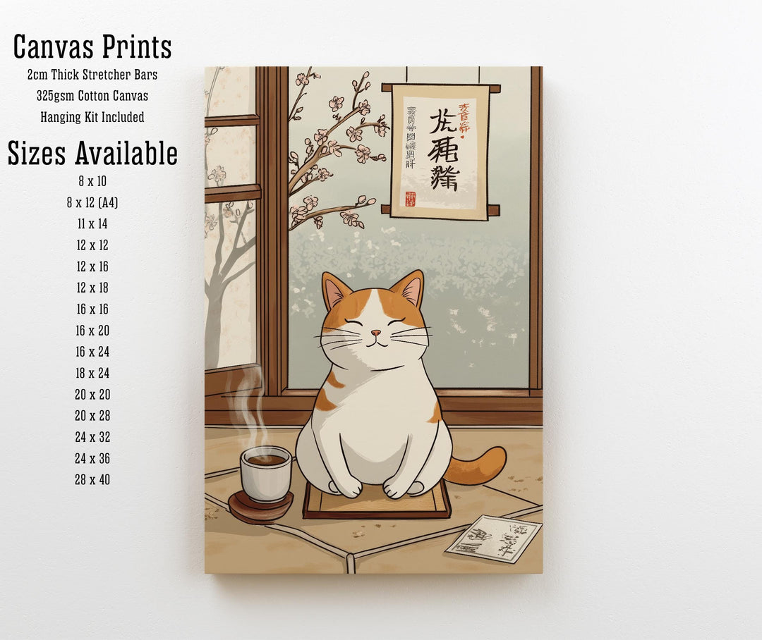 Yoga Meditating Cat Art Print Whimsical Poster Zen Animal Wall Art for Cozy Homes Yoga Rooms and Mindful Decor Spaces