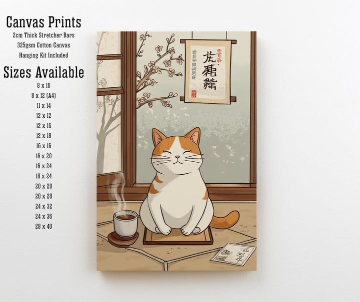 Yoga Meditating Cat Art Print Whimsical Poster Zen Animal Wall Art for Cozy Homes Yoga Rooms and Mindful Decor Spaces