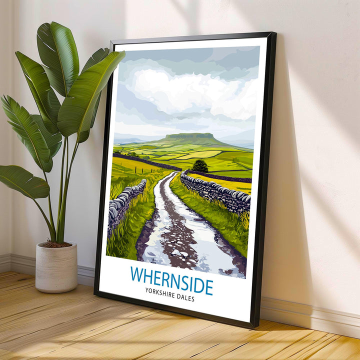 Whernside Travel Poster Yorkshire Dales Art Whernside Print Scenic Mountain Decor Gift for Hiking and Nature Lovers