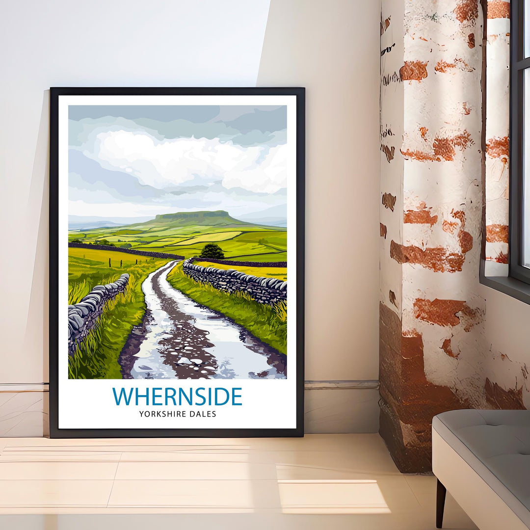 Whernside Travel Poster Yorkshire Dales Art Whernside Print Scenic Mountain Decor Gift for Hiking and Nature Lovers