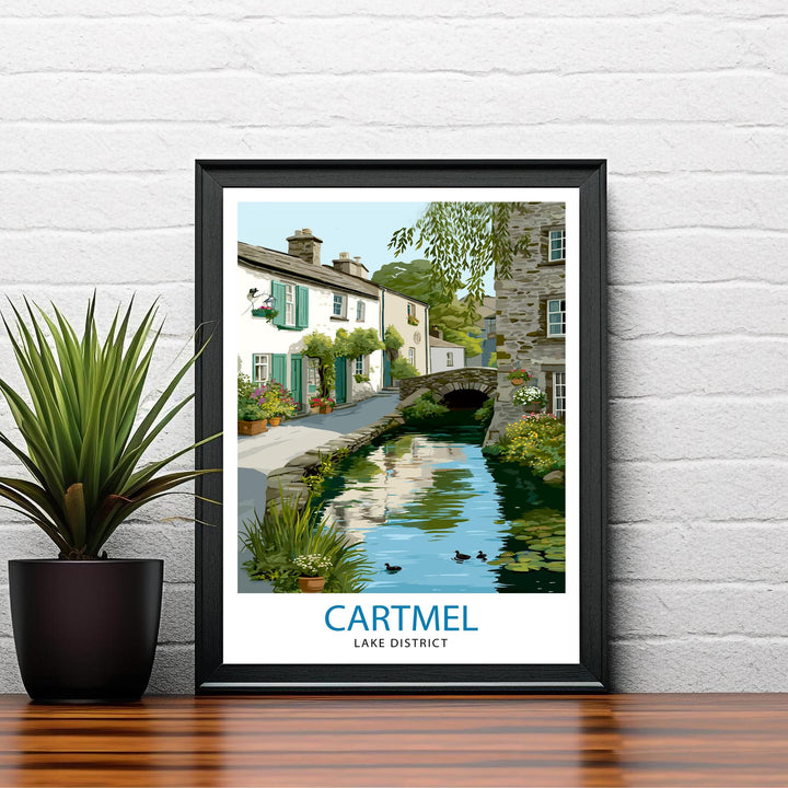 Cartmel Village Lake District Watercolor Painting Cartmel Print Scenic Village Decor Gift for Lake District Lovers