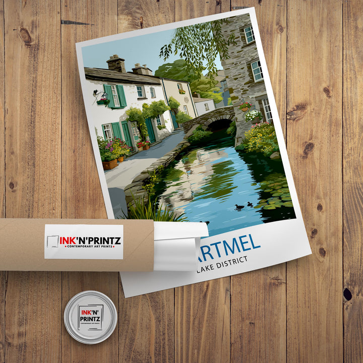 Cartmel Village Lake District Watercolor Painting Cartmel Print Scenic Village Decor Gift for Lake District Lovers