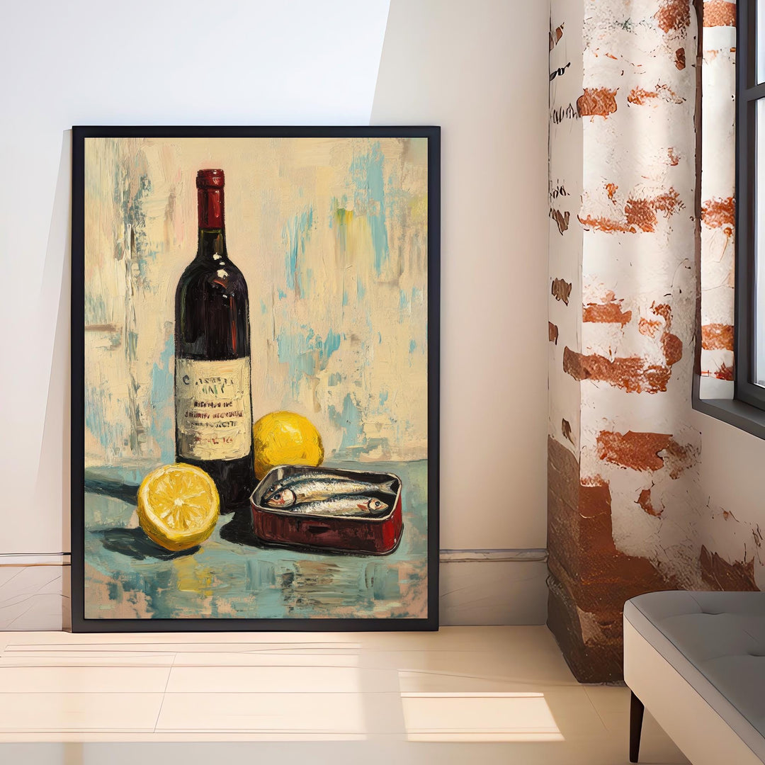 French Bistro Wine Art Print Vintage Kitchen Wall Art Rustic Parisian Poster for Cozy Homes Bistro Inspired Decor and Wine Lover Spaces