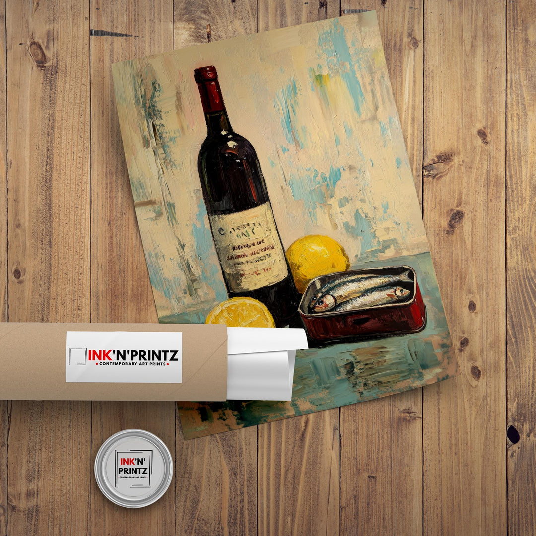 French Bistro Wine Art Print Vintage Kitchen Wall Art Rustic Parisian Poster for Cozy Homes Bistro Inspired Decor and Wine Lover Spaces