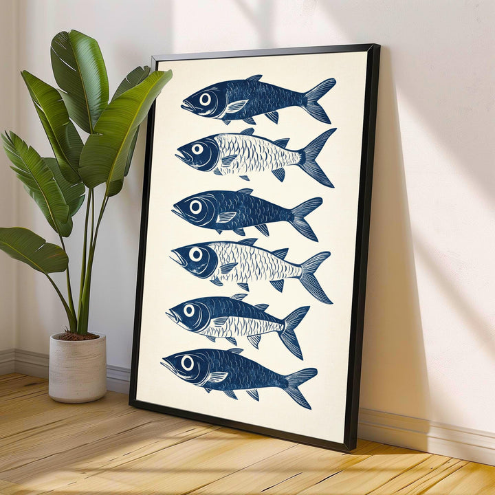 Mackerel Kitchen Poster Vintage Fish Art Print Coastal Kitchen Decor Nautical Wall Art for Cozy Homes and Seafood Lover Inspired Spaces