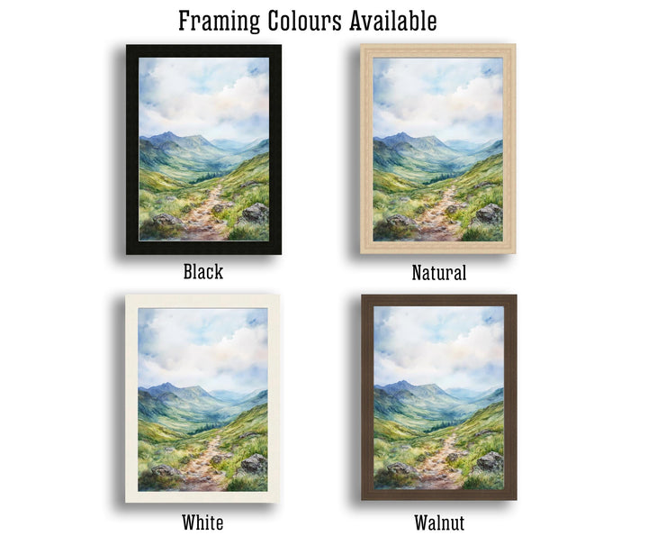 Braemar Scotland Watercolor Painting Highland Village Art Braemar Print Scenic River and Mountain Decor