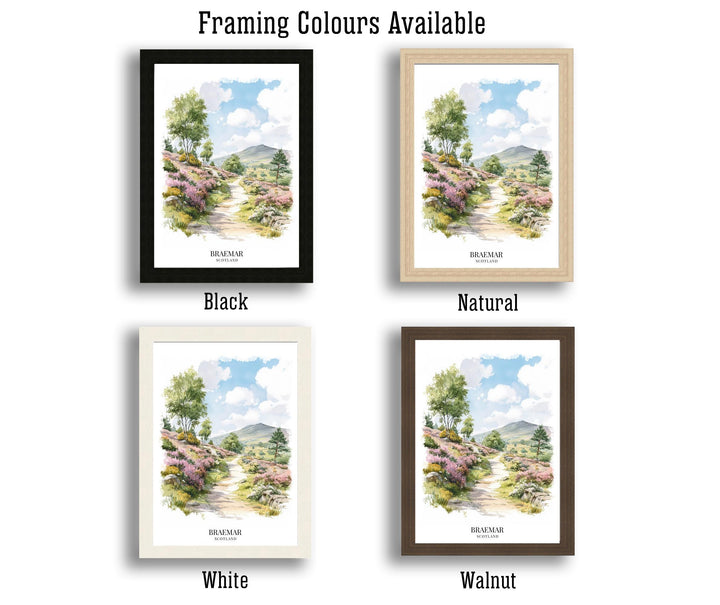 Braemar Scotland Watercolor Painting Highland Village Art Braemar Print Scenic River and Mountain Decor
