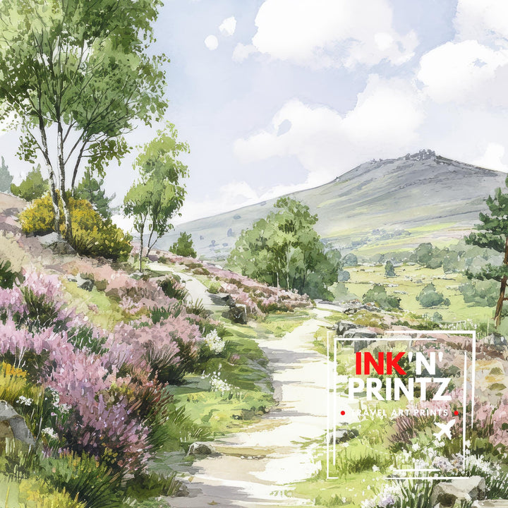 Braemar Scotland Watercolor Painting Highland Village Art Braemar Print Scenic River and Mountain Decor