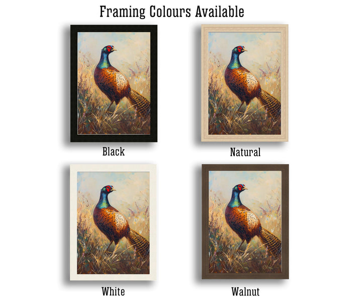 Pheasant in Field Art Print Rustic Countryside Poster Vintage Nature Wall Art for Cozy Homes Cottagecore Decor and Bird Lover Spaces