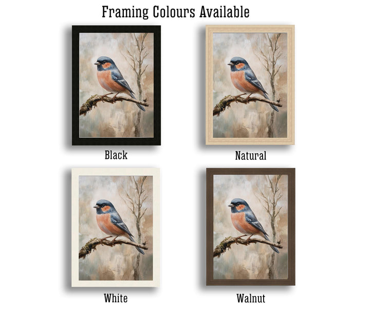 Chaffinch Bird Art Print Vintage Nature Poster Woodland Wall Decor for Cottagecore or Rustic Living Room