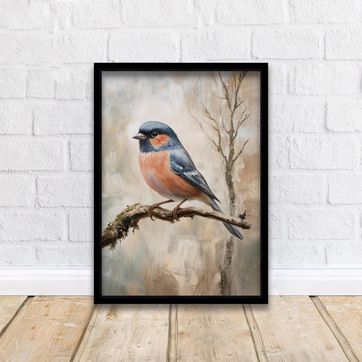 Chaffinch Bird Art Print Vintage Nature Poster Woodland Wall Decor for Cottagecore or Rustic Living Room
