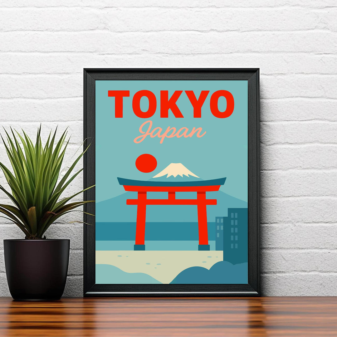 Tokyo Vintage Travel Poster Tokyo Wall Art Tokyo Print Scenic Japanese City Art Gift for Japan Lovers Wanderlust Decor