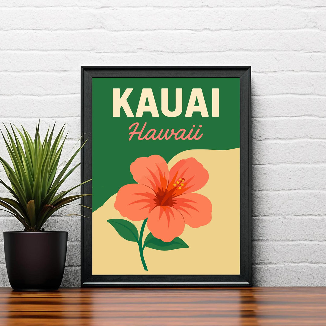 Kauai Vintage Poster Hawaii Beach Art Kauai Print Scenic Coastal Decor Gift for Hawaii Lovers Wanderlust Decor