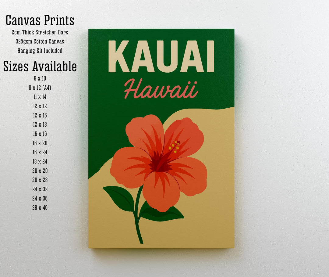 Kauai Vintage Poster Hawaii Beach Art Kauai Print Scenic Coastal Decor Gift for Hawaii Lovers Wanderlust Decor