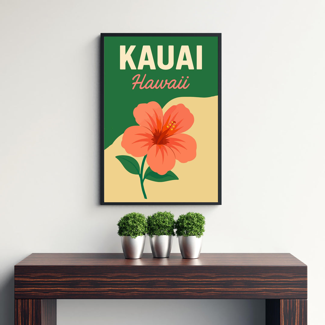 Kauai Vintage Poster Hawaii Beach Art Kauai Print Scenic Coastal Decor Gift for Hawaii Lovers Wanderlust Decor
