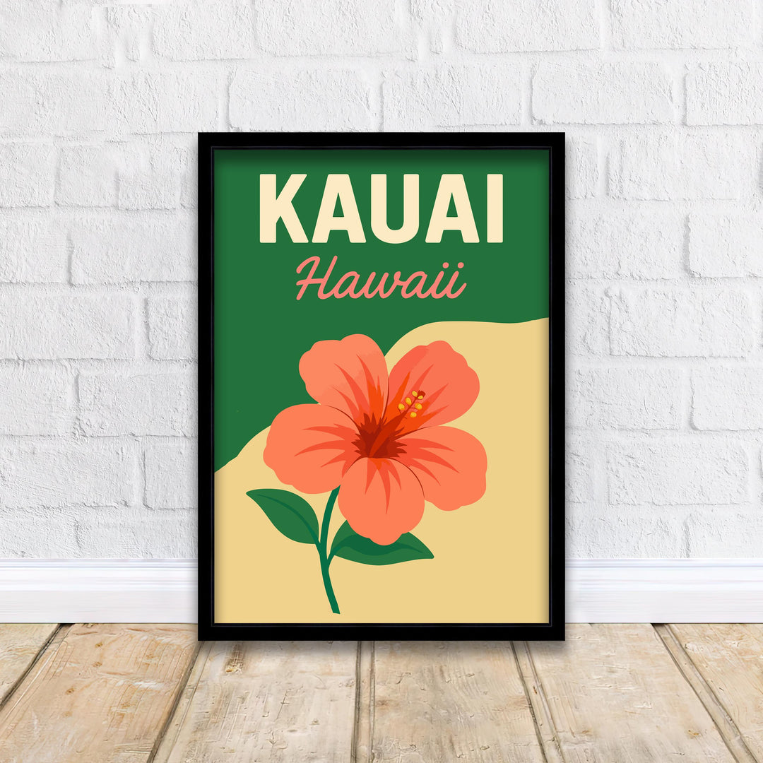 Kauai Vintage Poster Hawaii Beach Art Kauai Print Scenic Coastal Decor Gift for Hawaii Lovers Wanderlust Decor