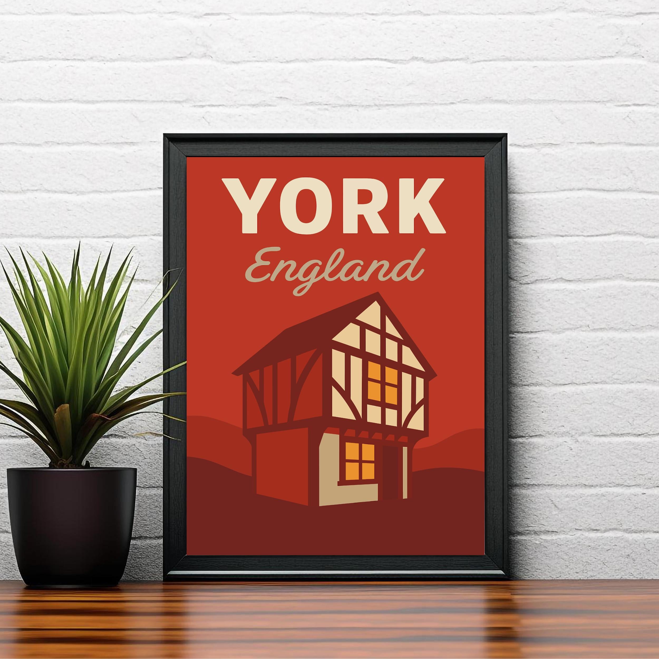 York England Vintage Travel Poster York Art Scenic City Decor York Print Historic England Gift for England Lovers Wanderlust