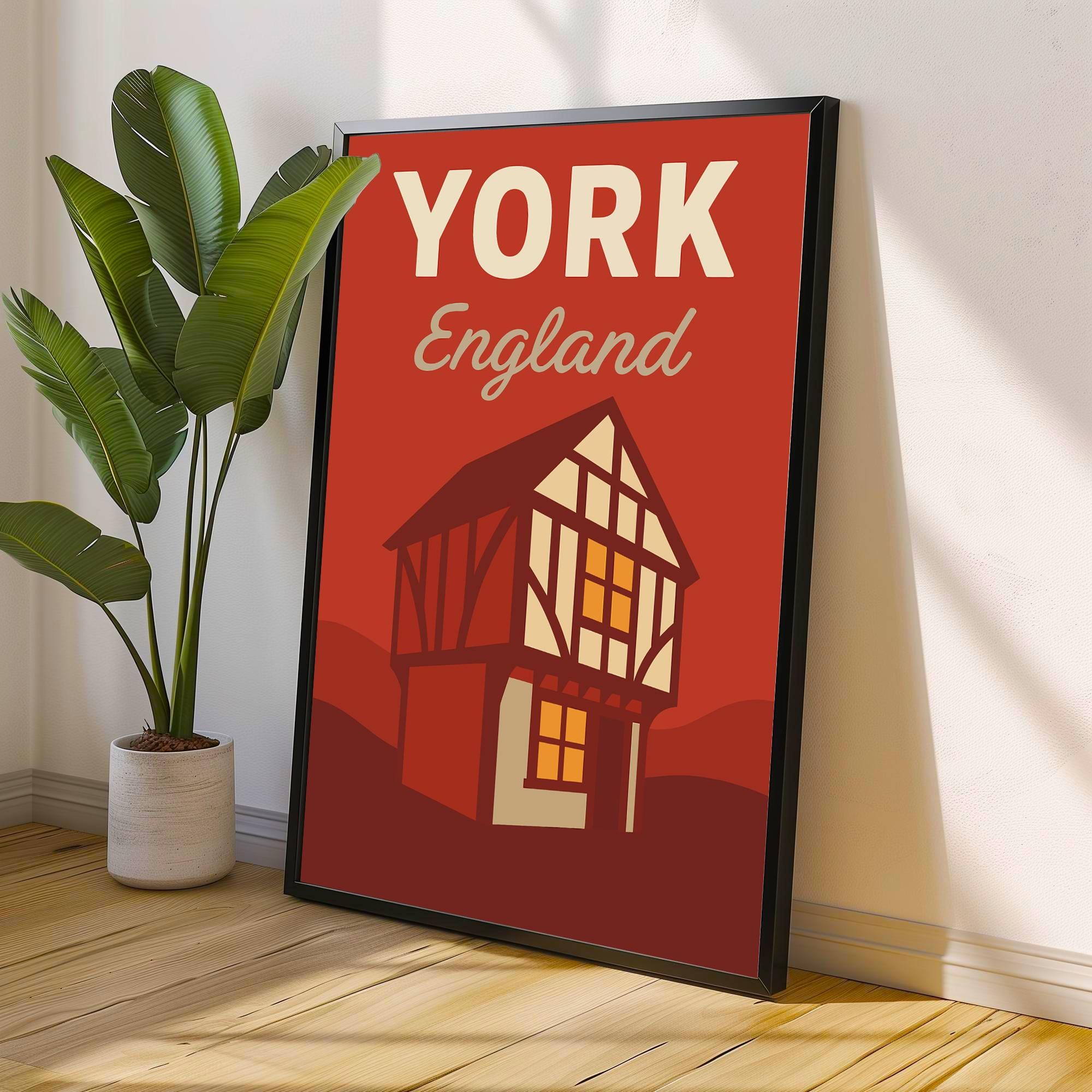 York England Vintage Travel Poster York Art Scenic City Decor York Print Historic England Gift for England Lovers Wanderlust