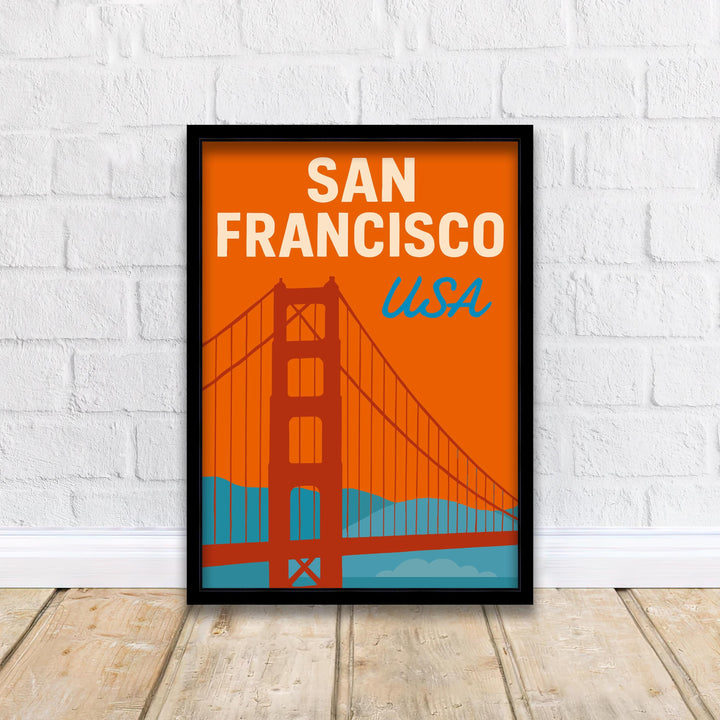 San Francisco Vintage Travel Poster Golden Gate Bridge Art San Francisco Print Scenic City Decor Gift for San Francisco Lovers Wanderlust