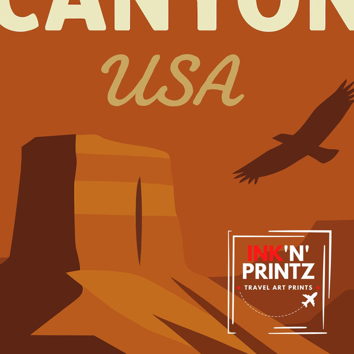 Grand Canyon Vintage Travel Poster Grand Canyon Art Grand Canyon Print Scenic Desert Decor Gift for Nature Lovers Wanderlust Art