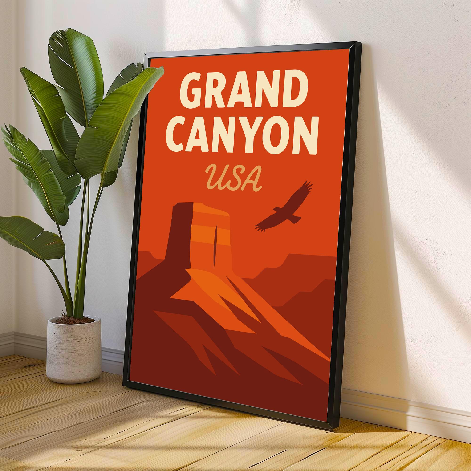 Grand Canyon Vintage Travel Poster Grand Canyon Art Grand Canyon Print Scenic Desert Decor Gift for Nature Lovers Wanderlust Art