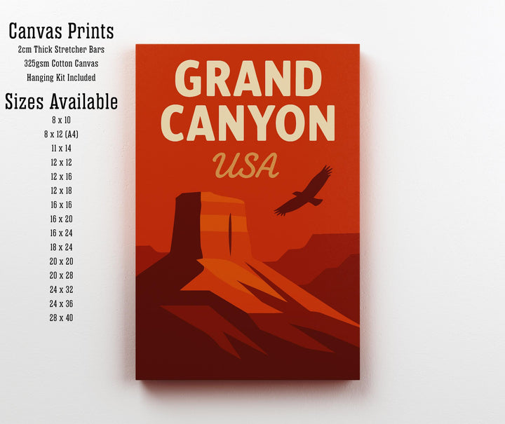 Grand Canyon Vintage Travel Poster Grand Canyon Art Grand Canyon Print Scenic Desert Decor Gift for Nature Lovers Wanderlust Art