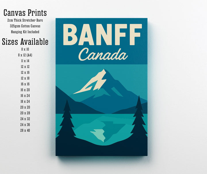 Banff Canada Vintage Travel Poster Banff Art Canadian Mountain Print Scenic Wilderness Decor Gift for Canada Lovers Wanderlust Art