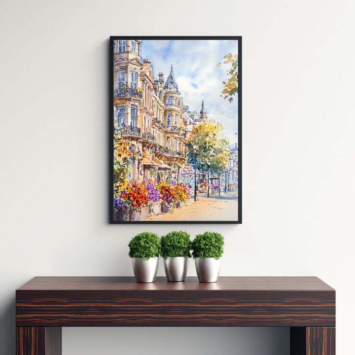 Harrogate Watercolor Painting Yorkshire Town Art Harrogate Print Scenic English Gardens Decor Gift for Wanderlust Lovers