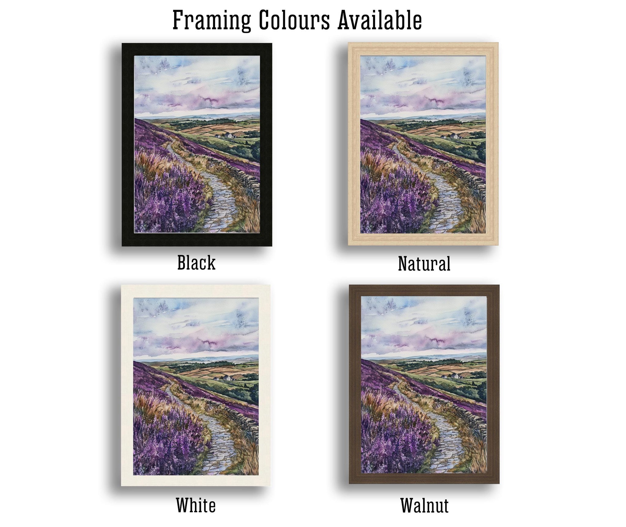 North Yorkshire Watercolor Painting English Countryside Art UK Print Scenic Moors Decor Gift for Nature Lovers