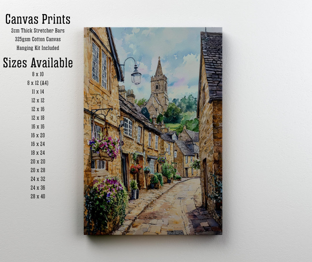 Winchcombe Watercolor Painting Cotswolds Art England Village Decor Gift for Cottagecore Lovers
