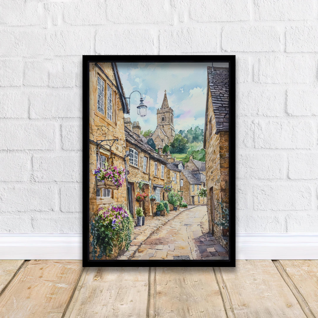 Winchcombe Watercolor Painting Cotswolds Art England Village Decor Gift for Cottagecore Lovers
