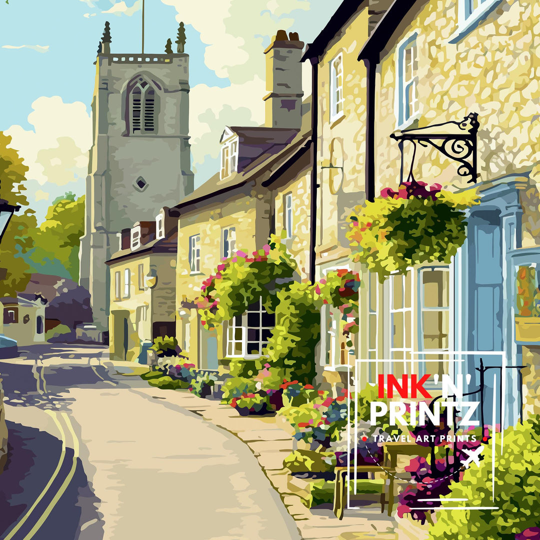 Cricklade Wiltshire Travel Poster UK Village Art Cricklade Print Scenic Wiltshire Decor Gift for England Lovers