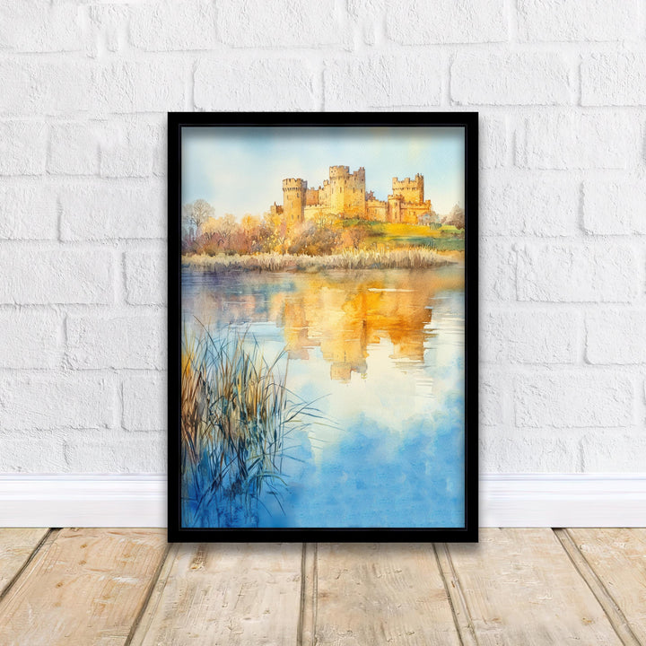 Alnwick Castle Watercolor Painting UK Castle Art Alnwick Print Scenic Medieval Castle Decor
