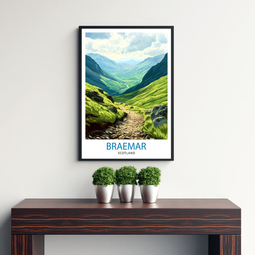 Braemar Scotland Travel Poster Scottish Village Art Braemar Print Scenic Highland Village Decor Gift for Scotland Lovers