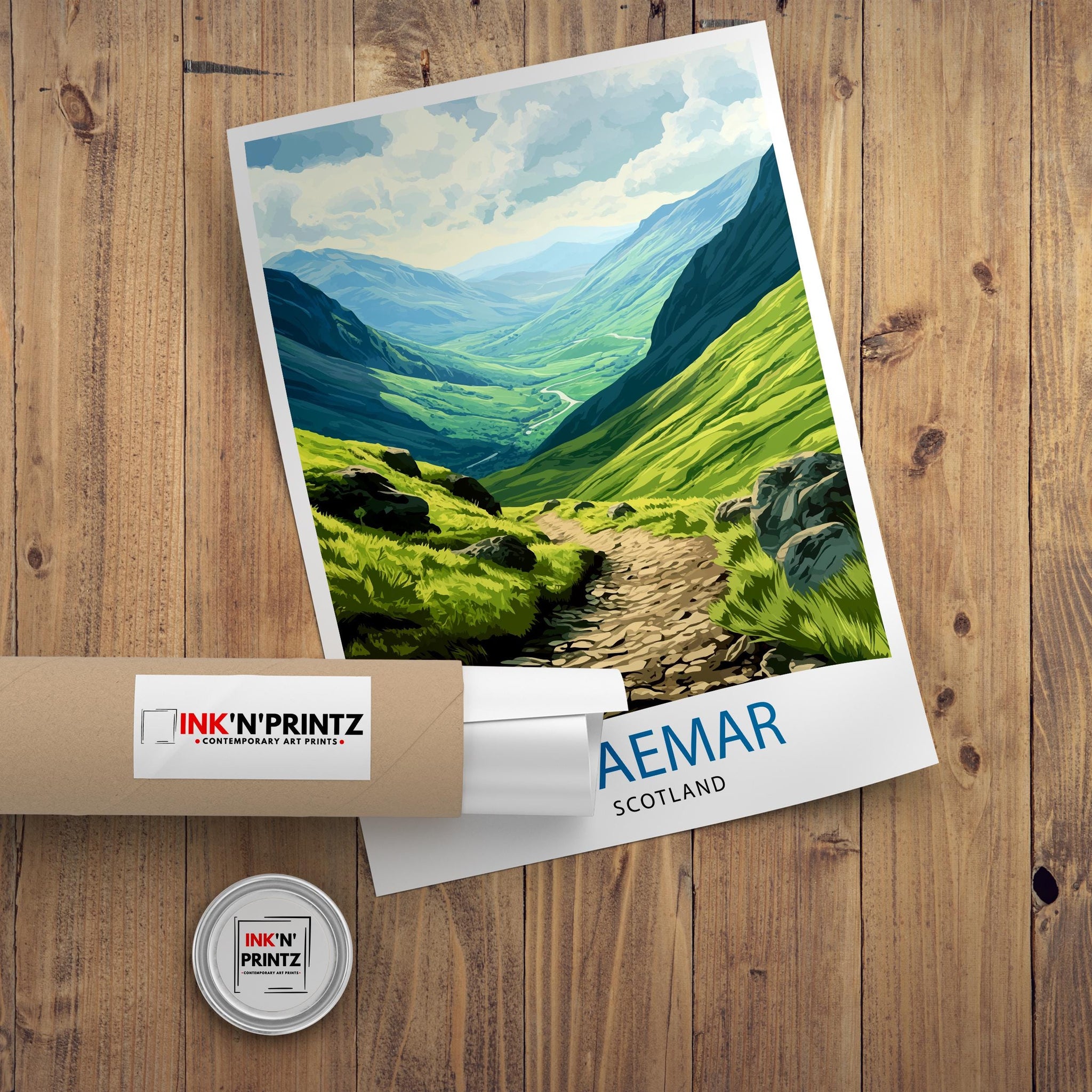 Braemar Scotland Travel Poster Scottish Village Art Braemar Print Scenic Highland Village Decor Gift for Scotland Lovers