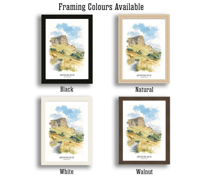 Arthur's Seat Scotland Watercolor Painting Edinburgh Art Arthur's Seat Print Scenic Scottish City Decor