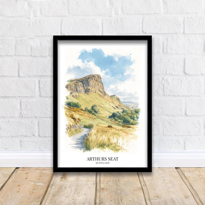 Arthur's Seat Scotland Watercolor Painting Edinburgh Art Arthur's Seat Print Scenic Scottish City Decor
