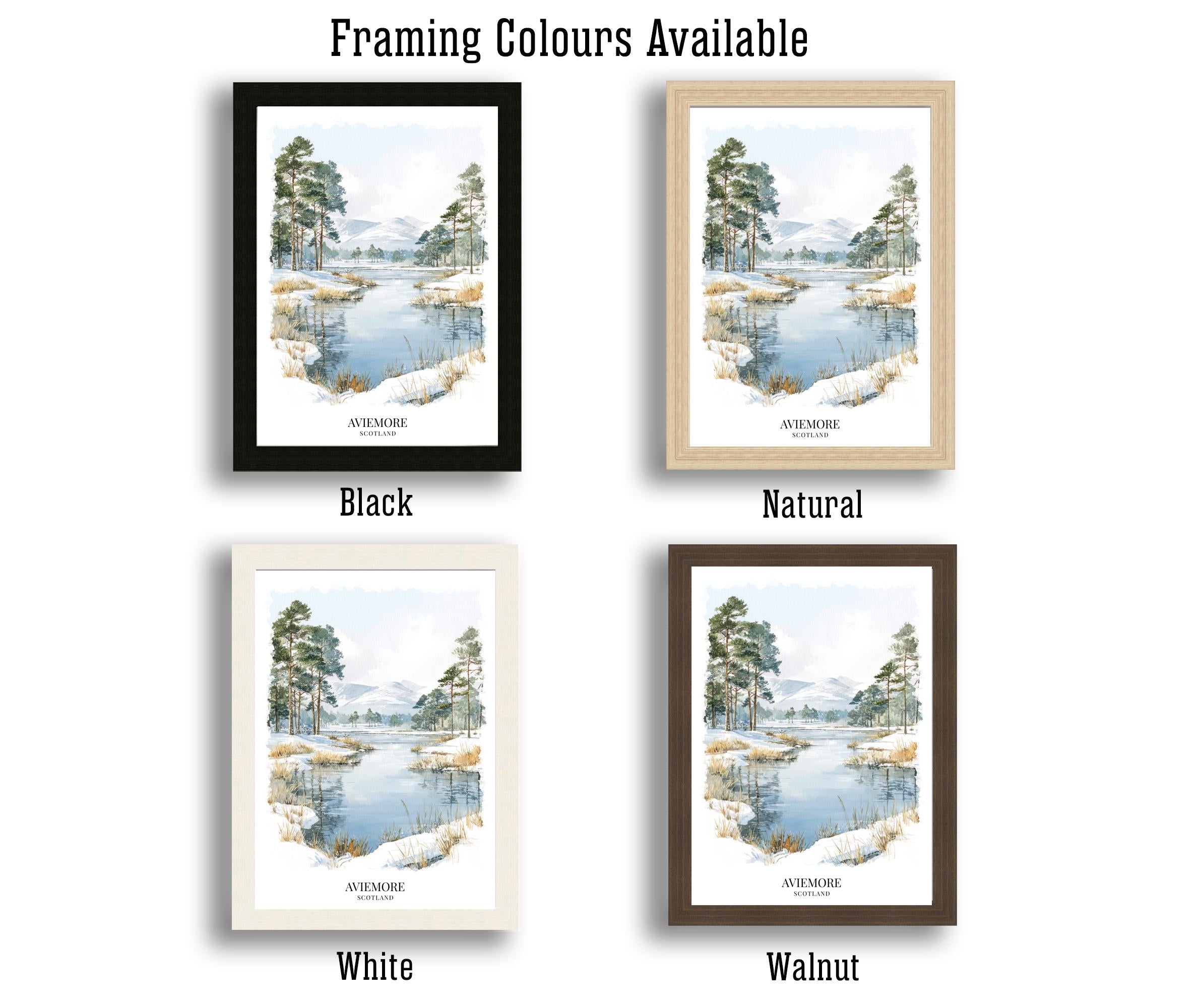Aviemore Scotland Watercolor Painting Scottish Highlands Art Aviemore Print Scenic Mountain Village Decor