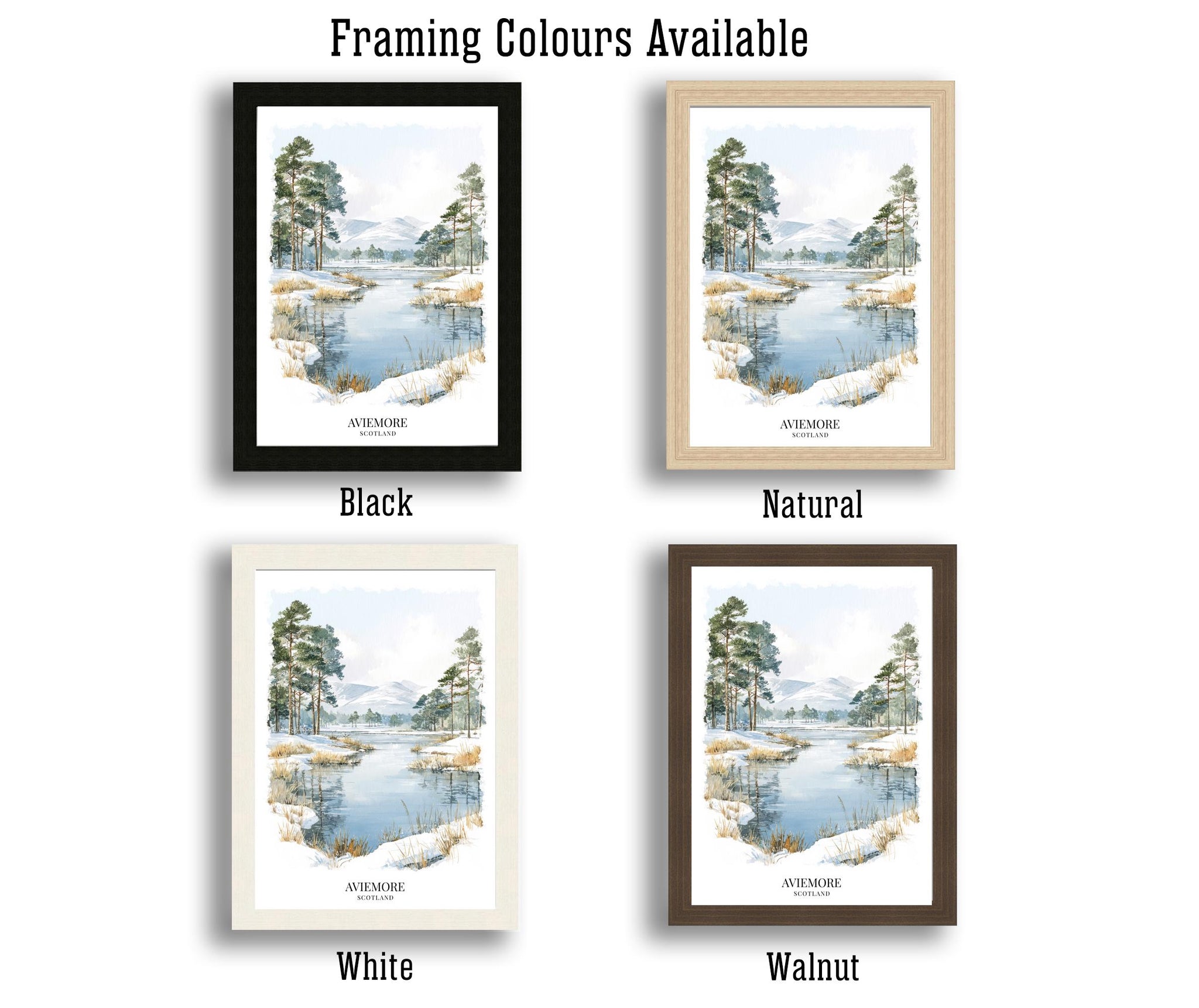 Aviemore Scotland Watercolor Painting Scottish Highlands Art Aviemore Print Scenic Mountain Village Decor